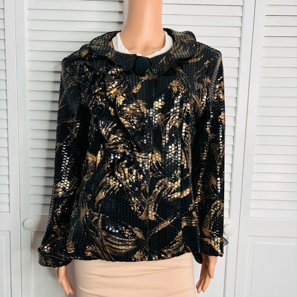 SONG & SUNG Black Gold Blazer Size 1X